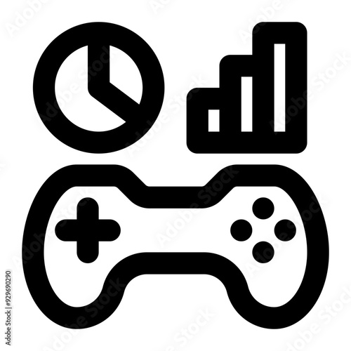 game analysis, game analytics, game report, game development, analytical game, game statistics outline icon