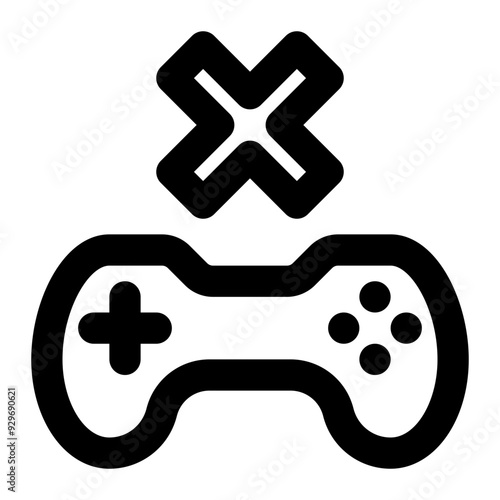game over, dead, ended, lose, losing, game, banned outline icon