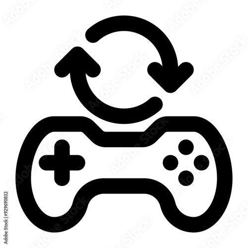game update, game loading, game, updating, refreshing, game development outline icon