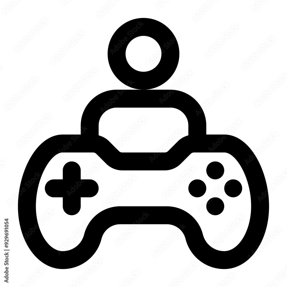 gamer, game, gaming, game player, game playing, single player, game user outline icon gamer, game, gaming, game player, game playing, single player, game user outline icon