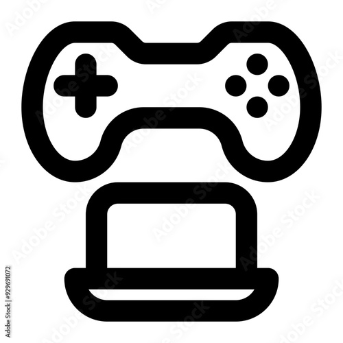 gaming laptop, laptop, game, computer, game device, game development outline icon