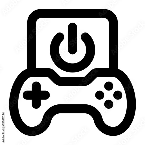 shutdown, shut down, shutting down, turn off, turn on, game, game button outline icon