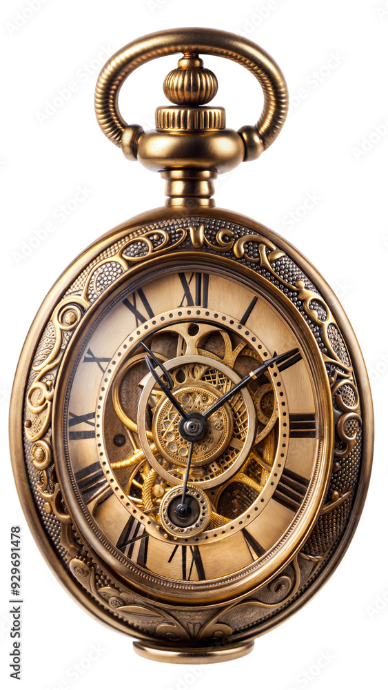 Antique pocket watch isolated on transparent background Antique pocket watch isolated on transparent background