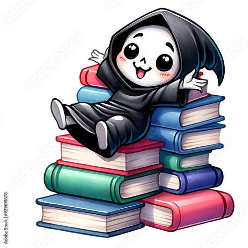 Halloween Skeleton With Books