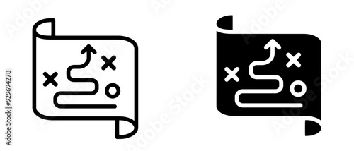 Strategy stroke and solid web icon set. Strategy icon vector illustration.	