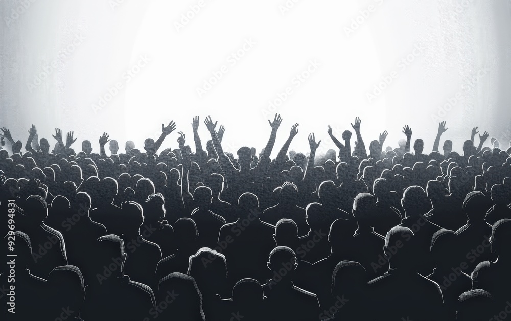 Obraz premium Crowd cheering at a concert
