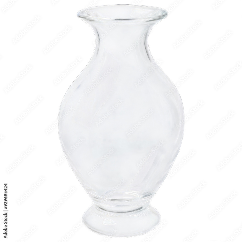 Clear Glass Vase with a Wide Mouth isolated on transparent background Clear Glass Vase with a Wide Mouth isolated on transparent background