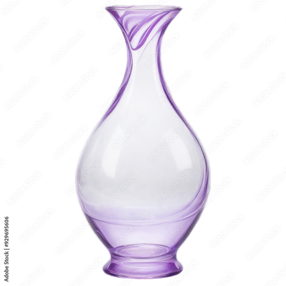 Purple Glass Vase with Swirling Design isolated on transparent background Purple Glass Vase with Swirling Design isolated on transparent background