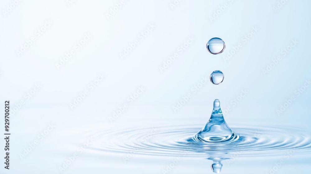 Pure Water Droplet: Macro Close-Up with Ripples - Ideal for Clean Water Promotions Pure Water Droplet: Macro Close-Up with Ripples - Ideal for Clean Water Promotions