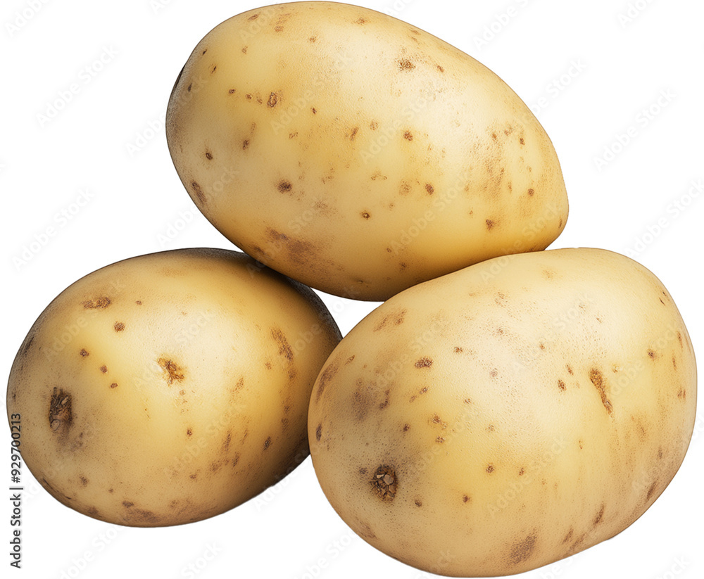 Potato Vegetable isolated, Solanum tuberosum Clipart, Fresh  few potato Illustration