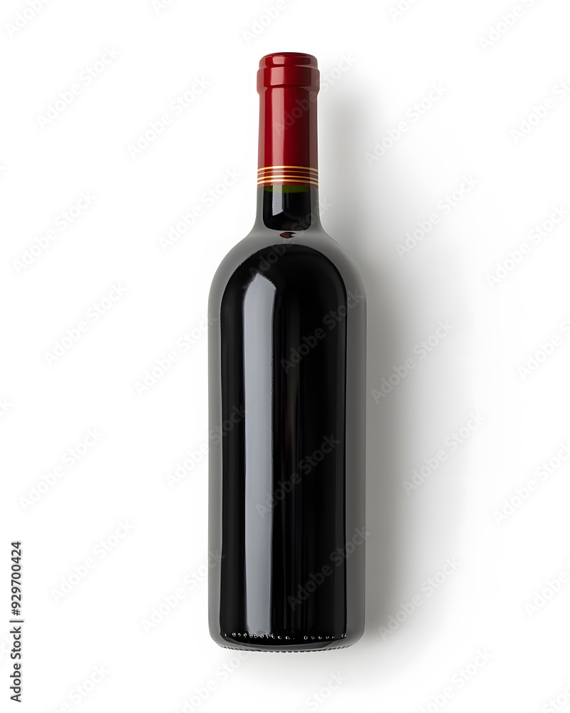 Burgundy red wine bottle mock up isolated on white background Burgundy red wine bottle mock up isolated on white background