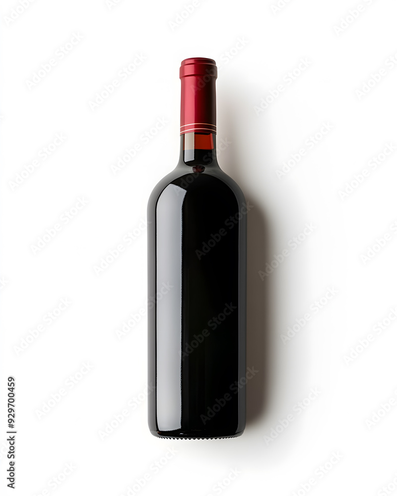Burgundy red wine bottle mock up isolated on white background Burgundy red wine bottle mock up isolated on white background