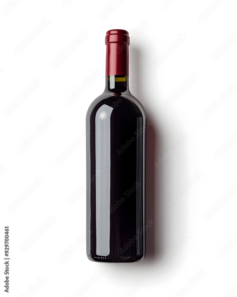 Burgundy red wine bottle mock up isolated on white background Burgundy red wine bottle mock up isolated on white background