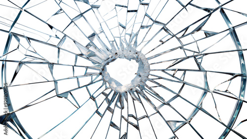 Shattered glass isolated on transparent background