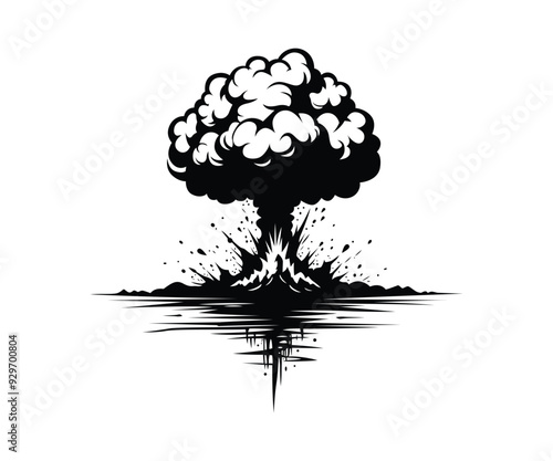 Nuclear bomb explosion vector