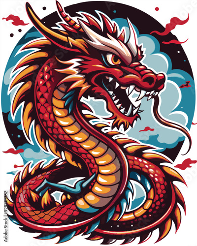 Dragon Japan Mascot Illustration