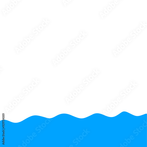 Blue Bottom Wave Border