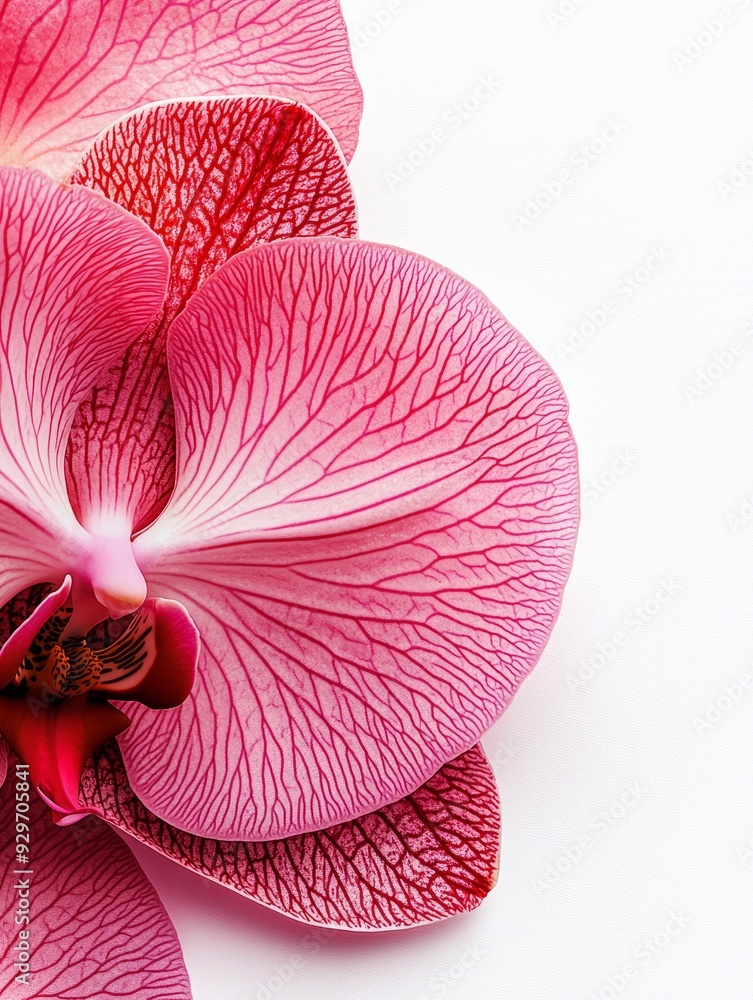 Pink orchid flower isolated on a white background, showcasing its beautiful petals and delicate blooms, perfect for floral decoration or botanical appreciation Pink orchid flower isolated on a white background, showcasing its beautiful petals and delicate blooms, perfect for floral decoration or botanical appreciation