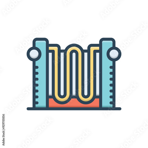 Color illustration icon for heater