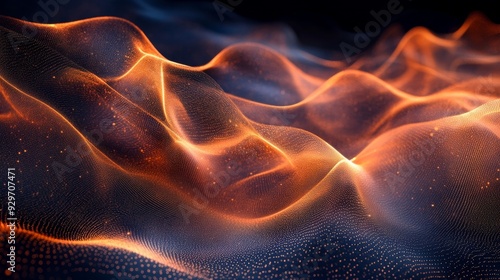 Abstract Orange Waves Background