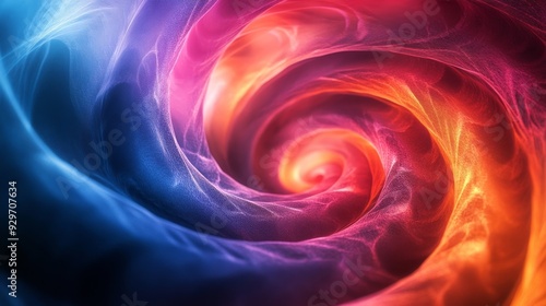 Abstract Swirling Red and Blue Light Pattern