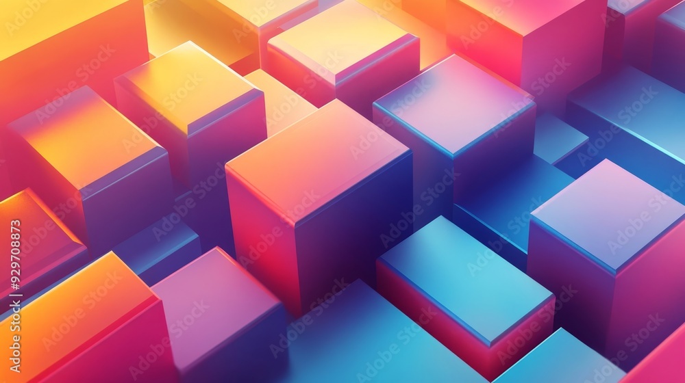 Obraz premium Abstract Colorful Cubes Pattern Background