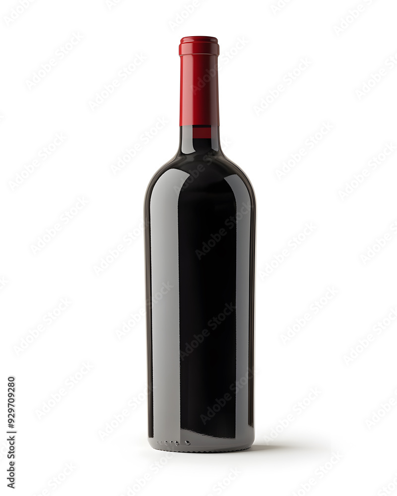 Red wine bottle mock up isolated on white background Red wine bottle mock up isolated on white background
