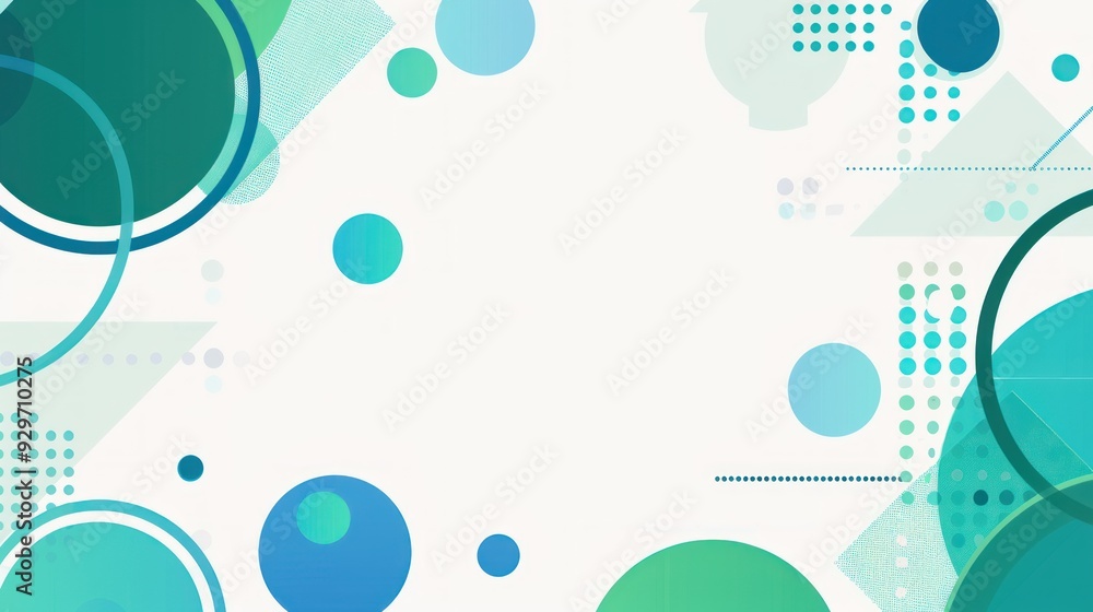 Abstract Geometric Background with Blue and Green Circles Abstract Geometric Background with Blue and Green Circles