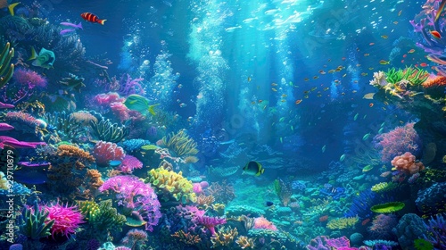 Wallpaper Mural photo of fish on the seabed with colorful coral reefs Torontodigital.ca
