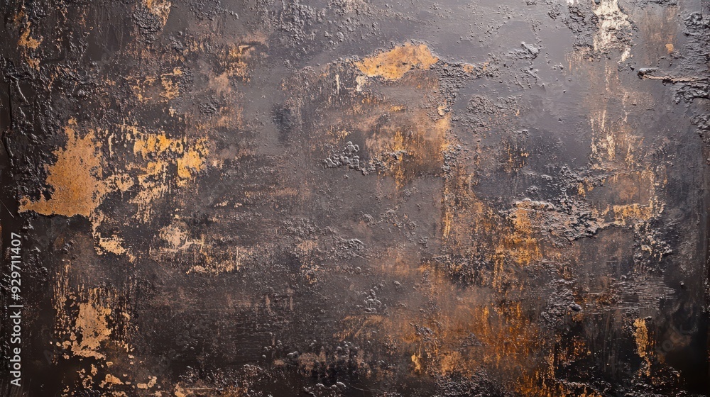 A textured abstract surface with dark tones and metallic highlights. A textured abstract surface with dark tones and metallic highlights.