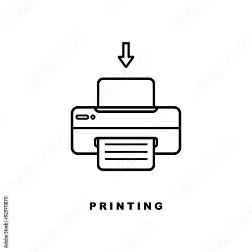 printing vector out line icon, vector icon template