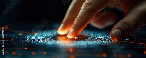 Close-up of a hand verifying identity through a digital wallet, symbolizing multi-layered security in digital transactions photo