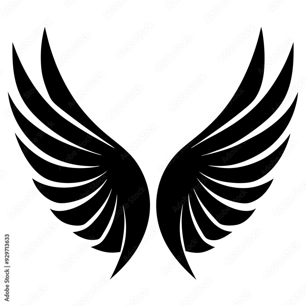 Fototapeta premium Eagle wings silhouette vector illustration