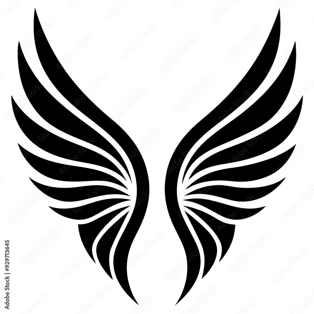 Obraz premium Eagle wings silhouette vector illustration