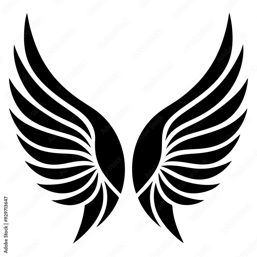 Obraz premium Eagle wings silhouette vector illustration