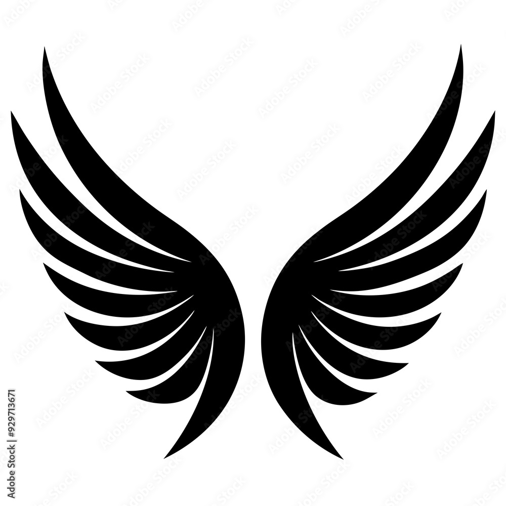 Obraz premium Eagle wings silhouette vector illustration