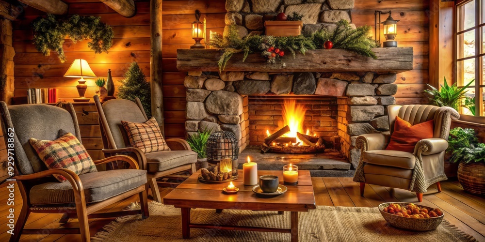 cozy fireside scene with rustic wooden mantel cozy fireside scene with rustic wooden mantel
