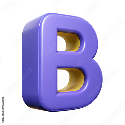 3d letter B isolated on white background. Generative AI