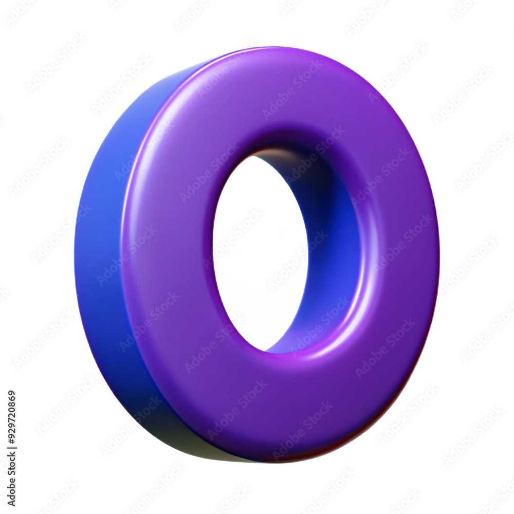 3d letter O isolated on white background. Generative AI 3d letter O isolated on white background. Generative AI