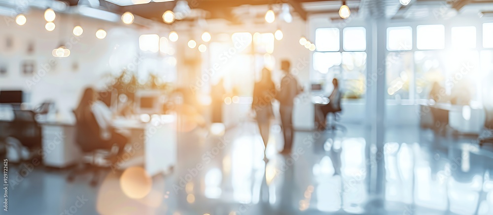 Bright, modern office space with people working and collaborating. Bright, modern office space with people working and collaborating.