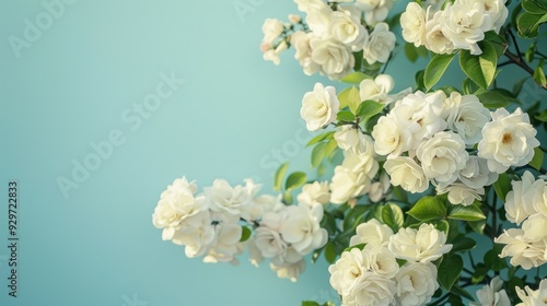 Close-up of a bouquet of white roses, separated into a bunch, perfect for a romantic gift to show your beautiful love, perfect for a wedding ceremony.