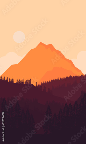 graphic vector illustration of natural landscape