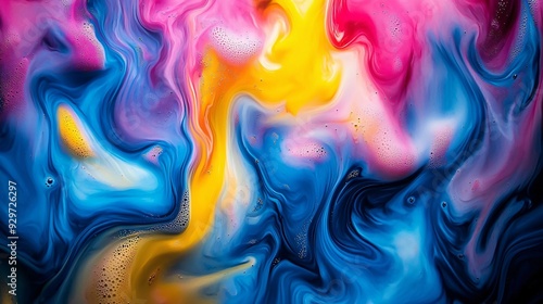 Abstract Swirling Colors with Bubbles