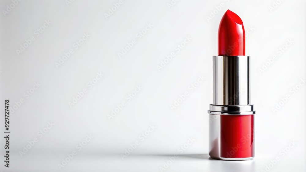 Vibrant red lipstick on a white background, makeup, beauty, cosmetics, red lips, glamour, fashion Vibrant red lipstick on a white background, makeup, beauty, cosmetics, red lips, glamour, fashion