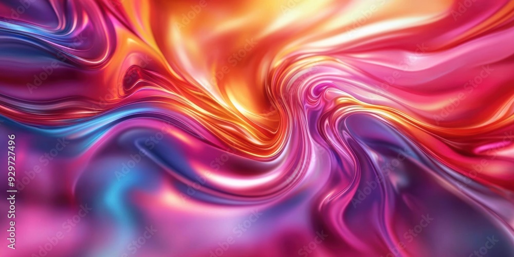 Fototapeta premium Abstract background of vibrant pink, blue, and orange colors creating a liquid-like, flowing effect.