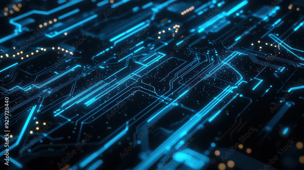Blue Circuit Board. A futuristic wallpaper featuring a blue circuit board design. Blue Circuit Board. A futuristic wallpaper featuring a blue circuit board design.