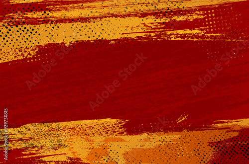 Grungy scratchy halftone yellow and red texture background