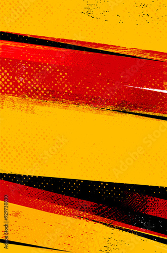 Grungy scratchy halftone red and black background