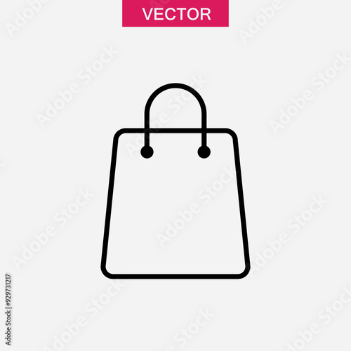 Shopping bag icon vector, shopping sign linear illustration for web and app on white background..eps