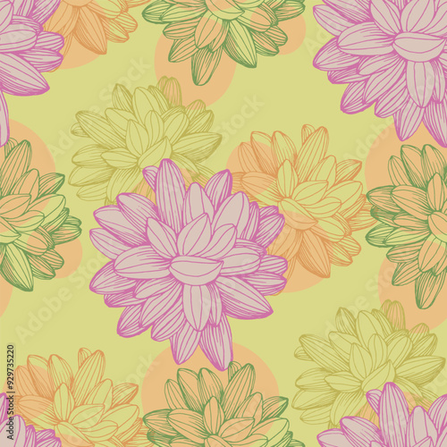 Wallpaper Mural Succulent Plant Seamless Repeat. Tropical background, summer concept. Modern Stylish Abstract Texture. Torontodigital.ca
